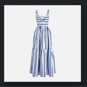 J. Crew Petite Tiered Maxi Dress in Shirting Stripes